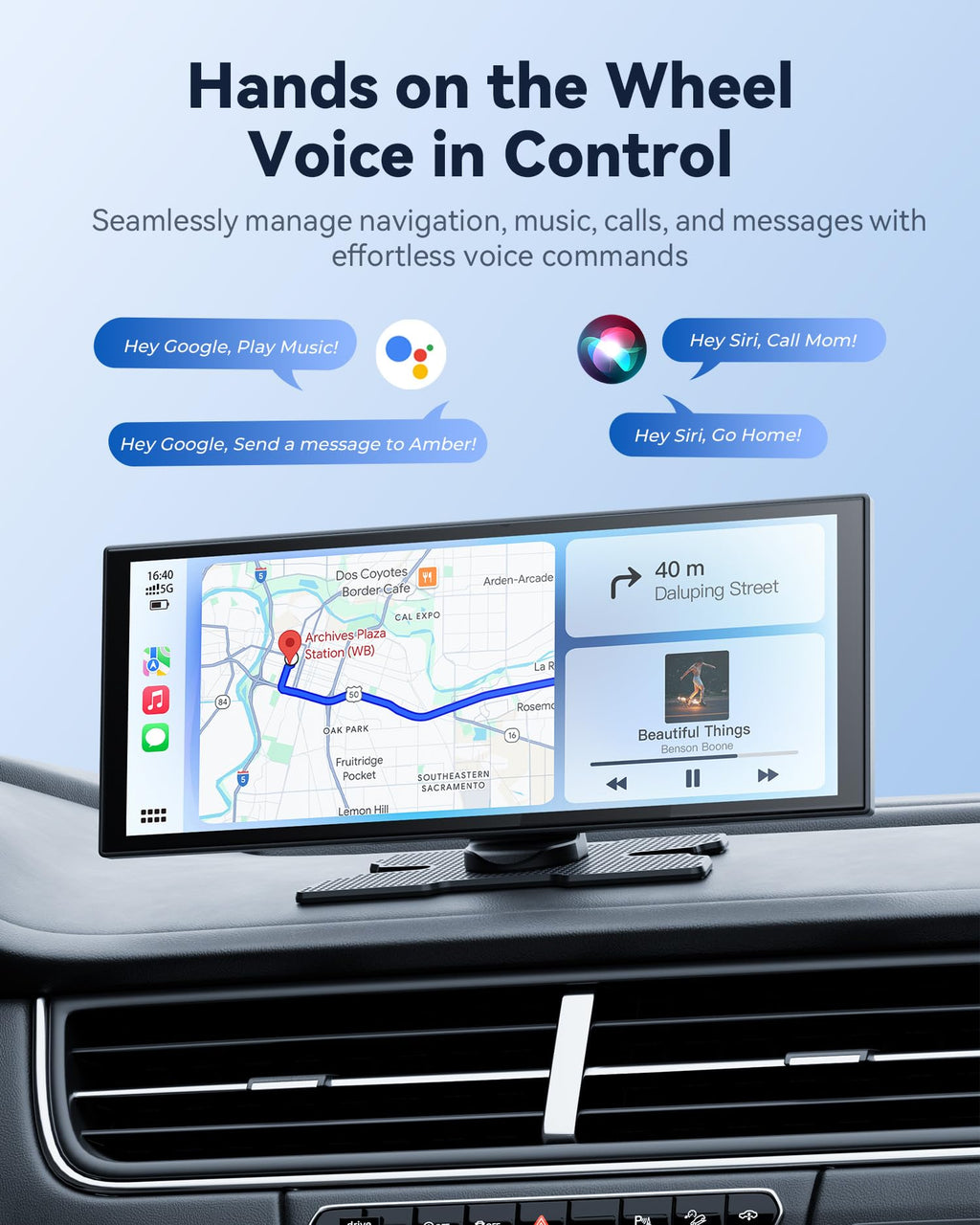 10.26" Wireless Portable 60FPS Carplay Screen for Car with Net-Flix YouTube