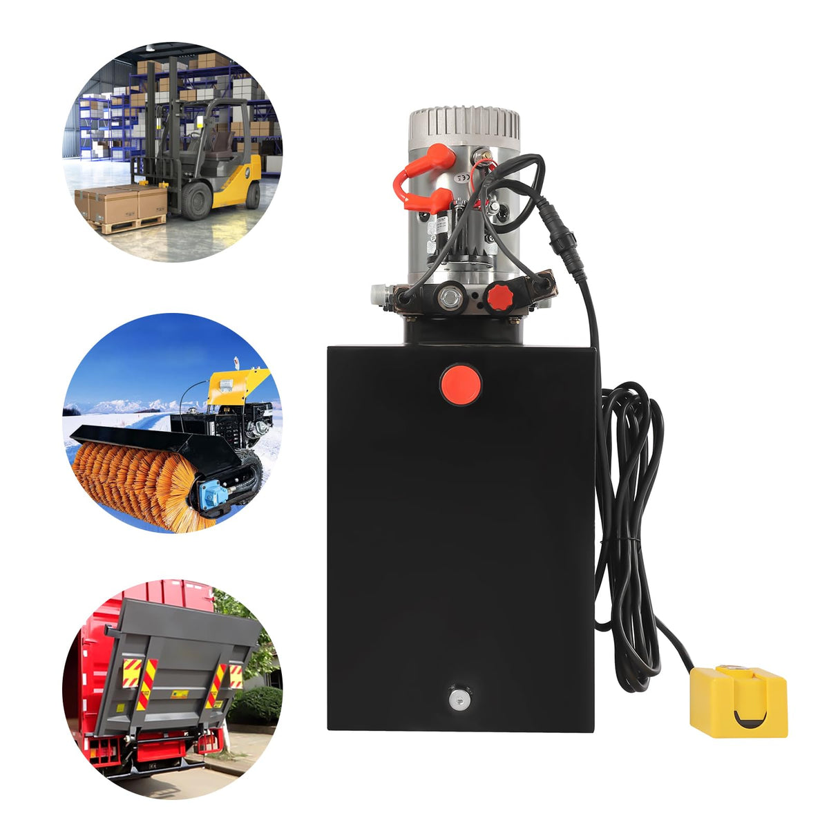 20 Quart Double Acting Hydraulic Pump,12V Hydraulic Power Unit