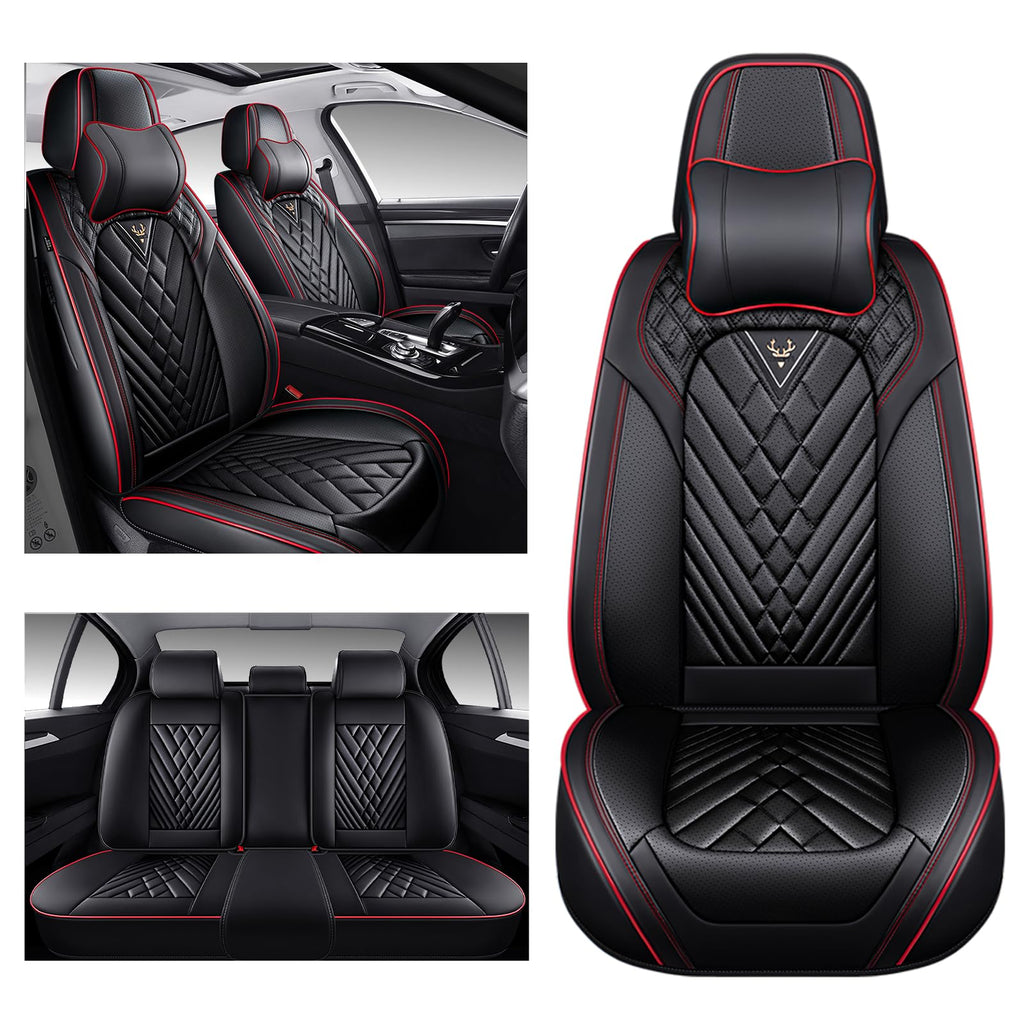 Full Set for Cadillac OPTIQ Seat Covers 2025-2027, Black-Red