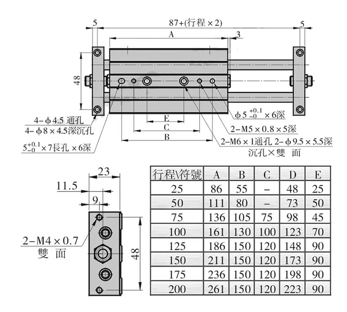 Small Pneumatic Sliding Table Double Shaft Double Rod Cylinder STMB10 16 20 25 Stroke 25 50 75 100 125 150 175 200 250 300(Stroke 200mm)