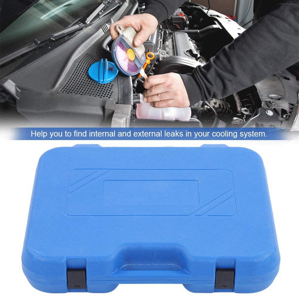 28pcs Universal car Water Tank Leak Tester Cooling System Detector Tool kit Strong Enough Cooling System Tester coolant Pressure Tester Tank Leak Detector for Variety Vehicle Model
