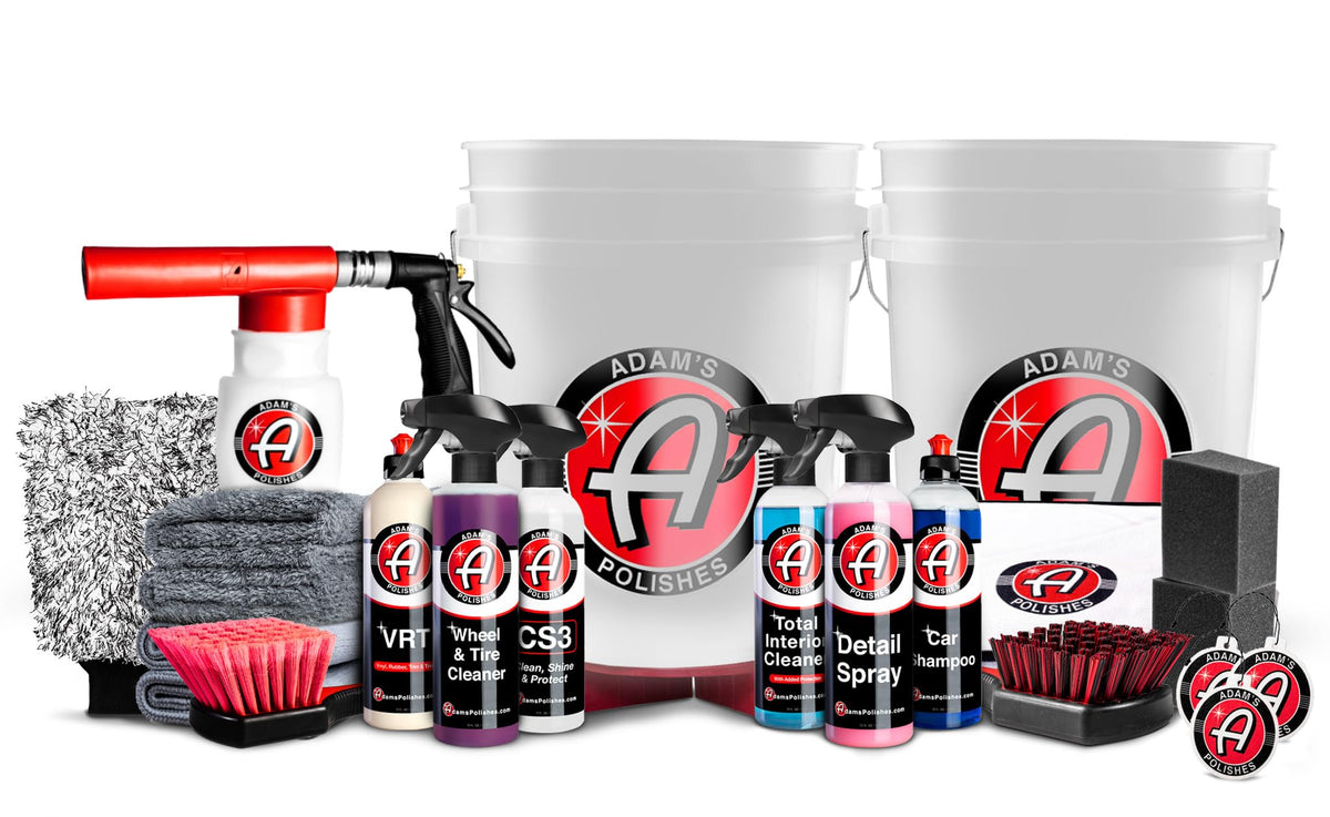 Adam's Essential Car Wash Kit (24-Item) - Auto Detailing Car Care Cleaning Kit with Foam Gun & Bucket Car & Truck Lovers, Dads, Moms and DIYers