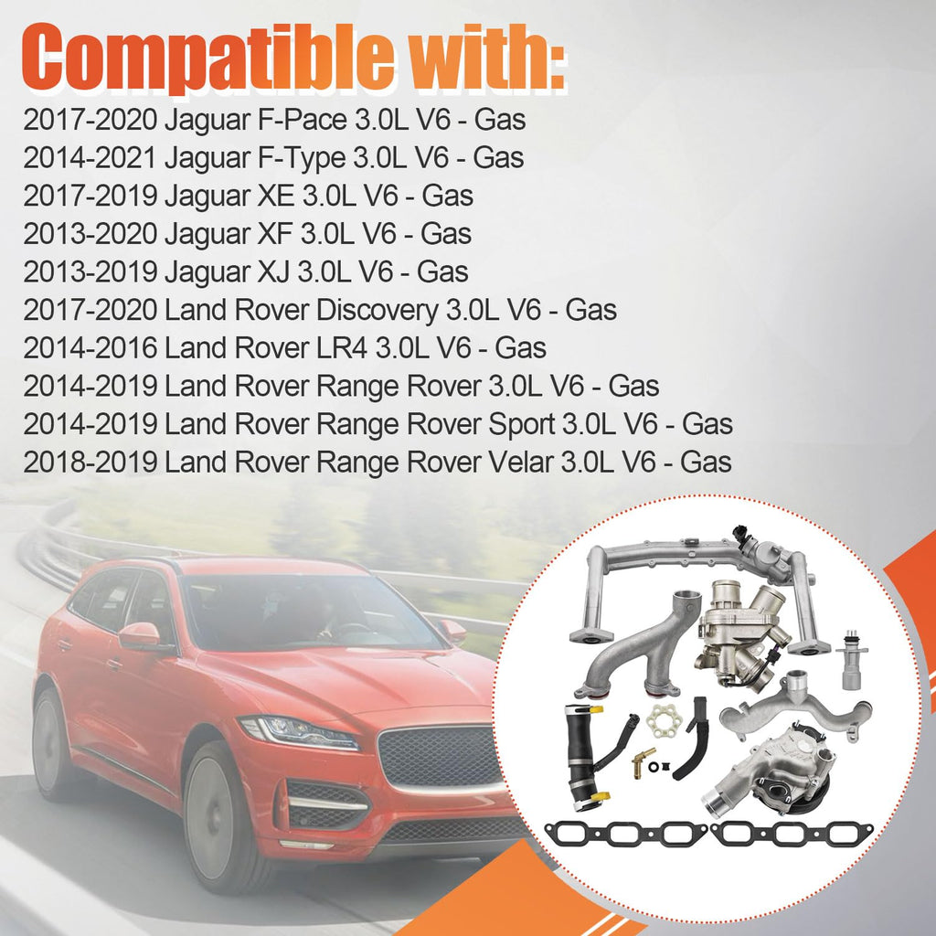 LR090630 Cooling System Kit Fit for Jaguar F-Type 3.0L 2014-2021