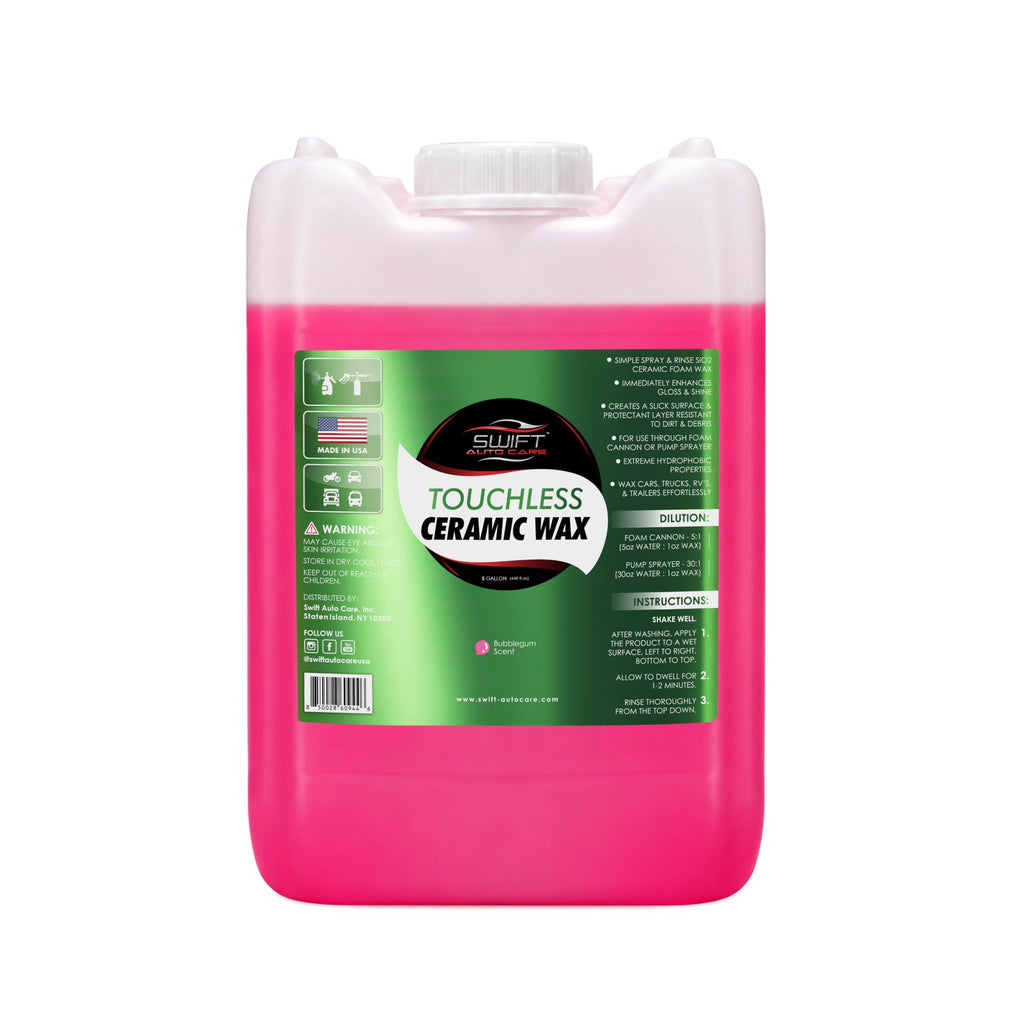 Swift Touchless Ceramic Foamable Wax (5 Gallon) – Spray On/Rinse Off For High-Gloss, Hydrophobic Protective Layer | For Foam Cannon & Foam Pump Sprayer After Car Wash | Wax Cars, Trucks, RV’s & More!