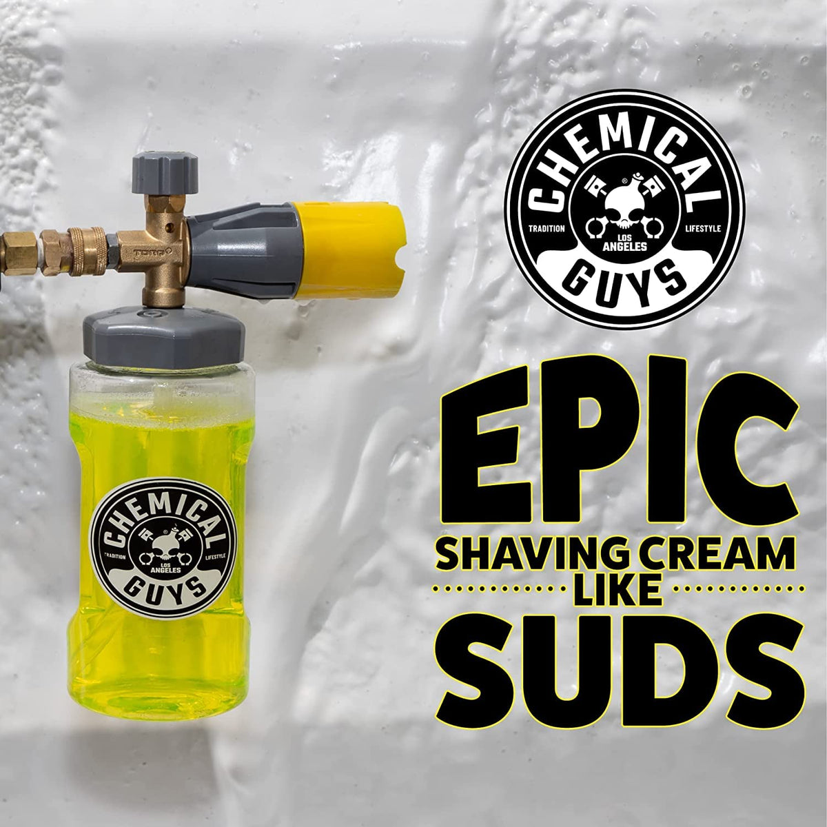 Chemical Guys CWS207BM Big Mouth Soap & Foam Kit - Extreme Bodywash & Wax Foaming Car Wash Soap, 128 fl oz + Big Mouth Max Release Foam Cannon, Works with Pressure Washer, (2 Items)