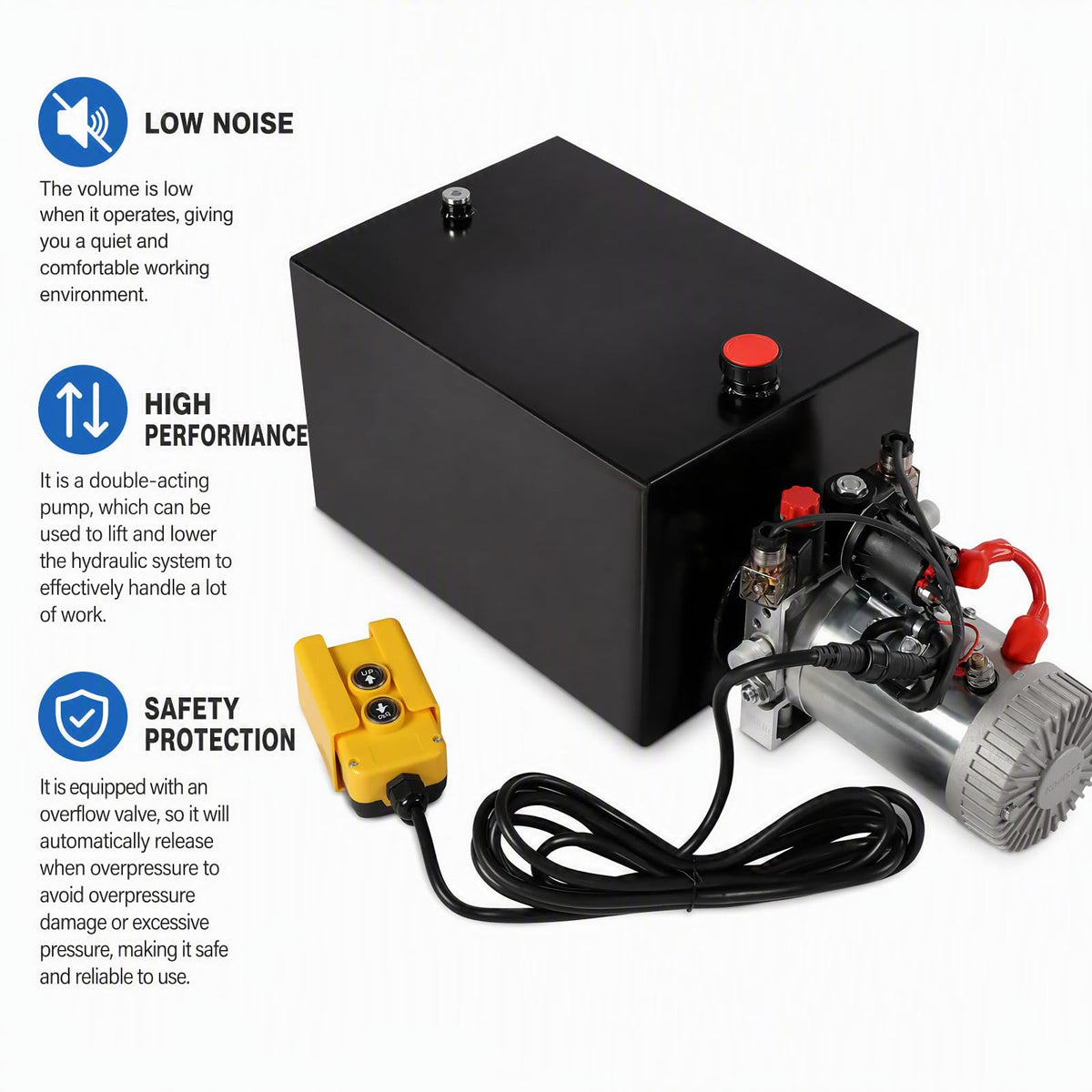 12V 3KW Double Acting Hydraulic Pump 16MPa 20Qt Tank for Forklifts