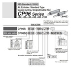 CP96 Cylinder CP96SB40 CP96SDB40 50-500MM C Cushion Standard Type Double Acting Single or Double Rod(CP96SB40-125C)