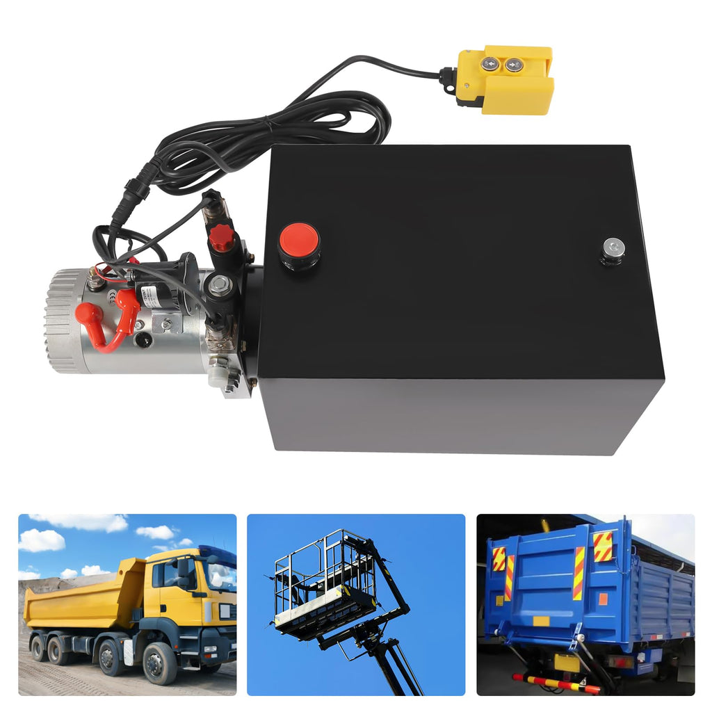20 Quart Double Acting Hydraulic Pump,12V Hydraulic Power Unit