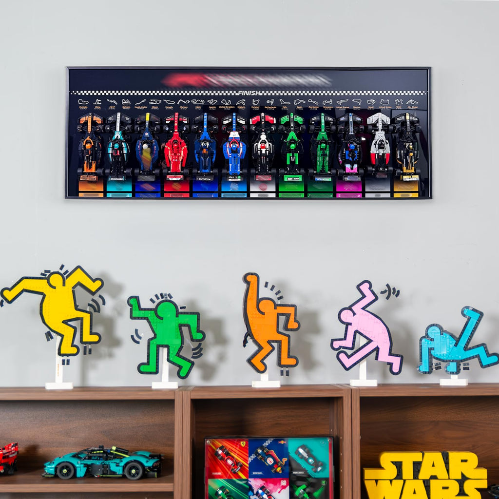 WETCEAOM Display Wallboard Compatible with Lego Speed Champions F1 12 in 1