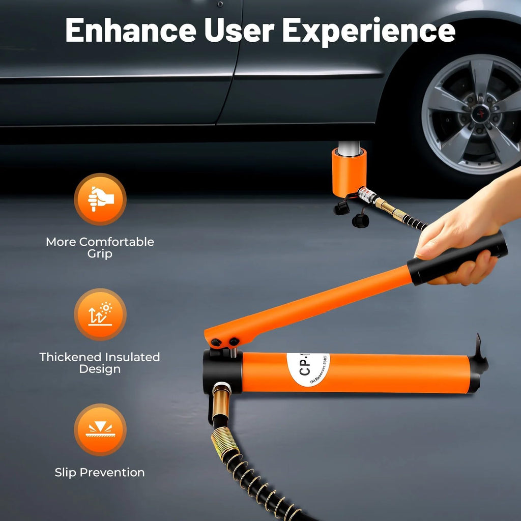 Hydraulic Trolley Jack Manual Hydraulic Pump 20T 70MPa Lifting Jack High Pressure Portable Steel Oil Pump for Hydraulic Tools (CP)
