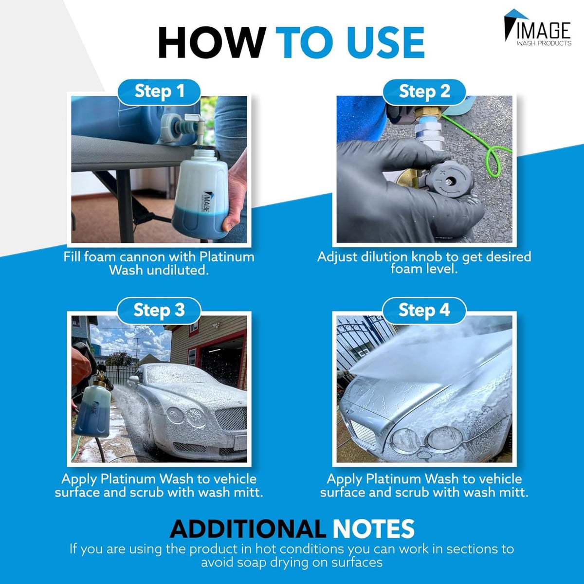 Image Wash (5-Gallon) Platinum Wash Car Soap Concentrated pH-Neutral Foam Soap for Foam Cannon & Bucket wipe Safe for Wax Ceramic Coatings High Lubricity Biodegradable Formula with Bubble Gum Scent