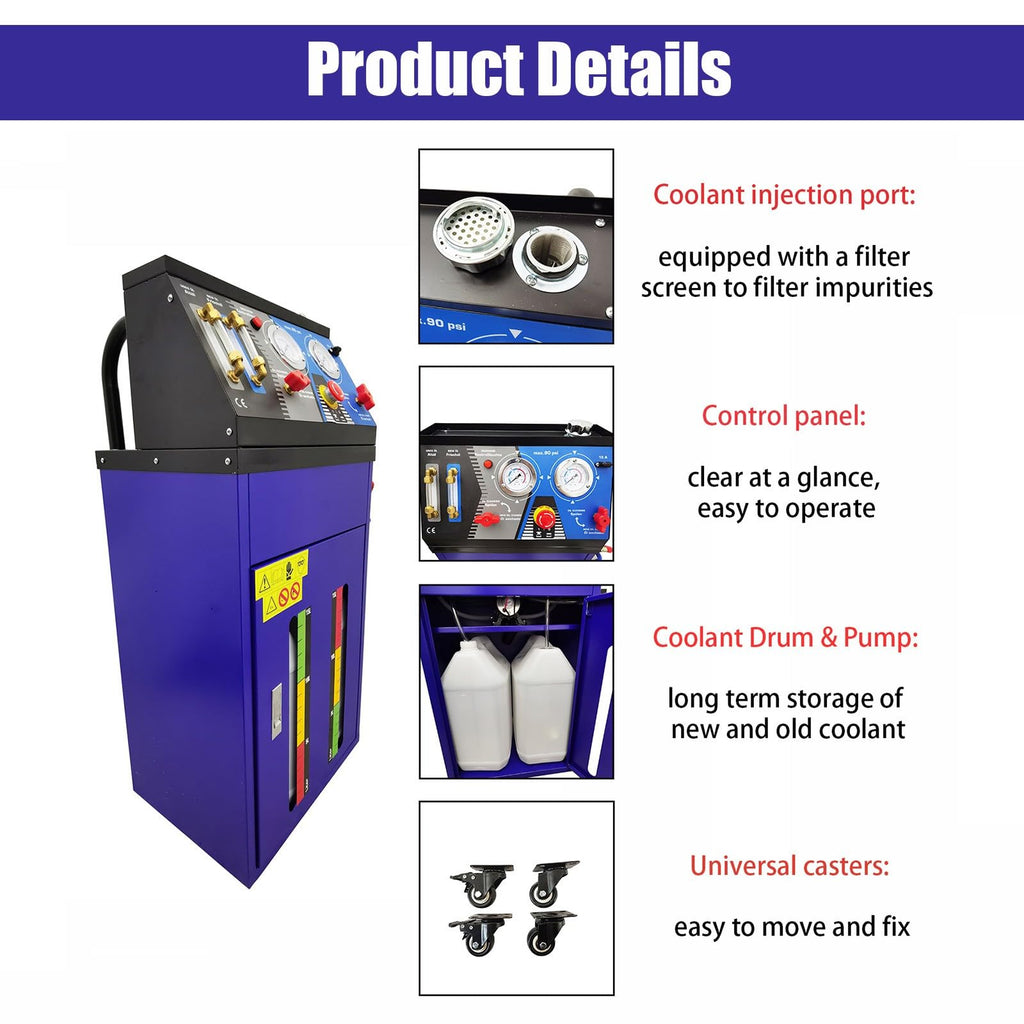DC12V Automatic Engine Antifreeze Cleaning Machine Antifreeze Replacement Machine Coolant Fluid Changer 70W for Car/Truck Maintenance
