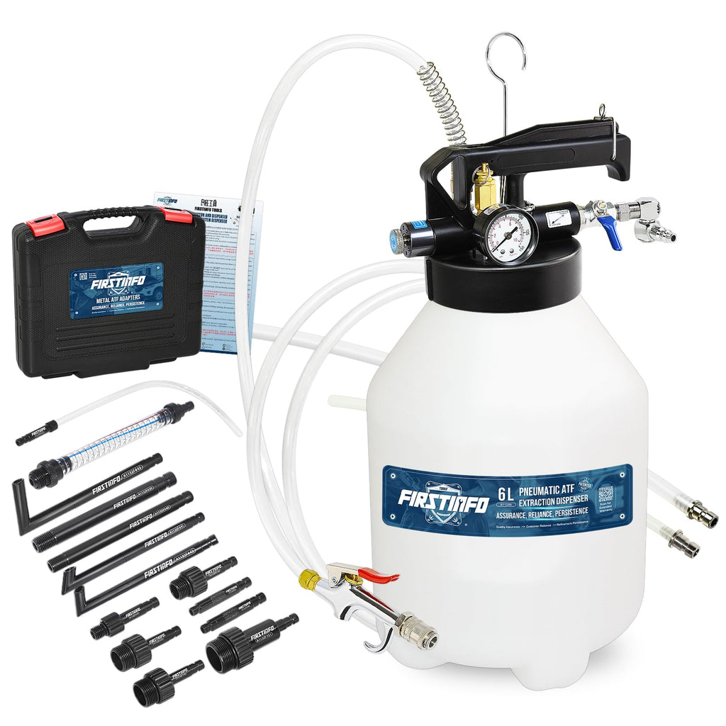 FIRSTINFO Patented 10L Pneumatic ATF/Transmission Fluid Pump, 22 Adapters