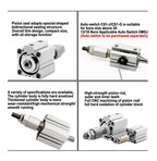 SDAJ80/100mm Bore Double Acting Piston Tools Aluminum Alloy Adjustable Stroke Compact Thin Air Pneumatic Cylinder(Stroke 25-25,SDAJ80 No Magnet)