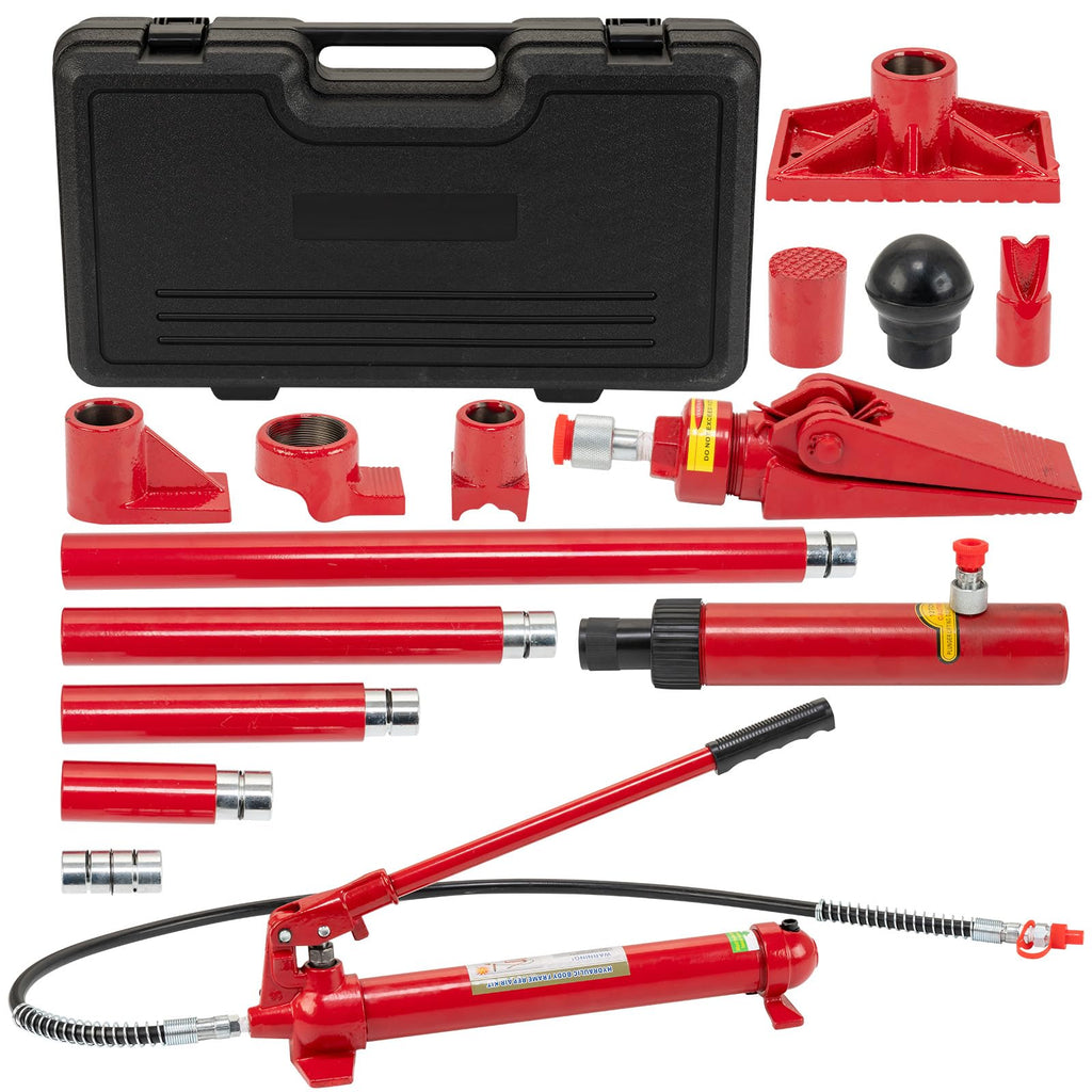 12 Ton Porta Power Hydraulic Kit with 4.6 ft/1.4 m Oil Hose,Portable Car Jack,8800 Lbs Capacity,Hydraulic Multifunctional Jack, Auto Body Frame Repair Kit, Storage Case, for Car Repair, Truck, Garage