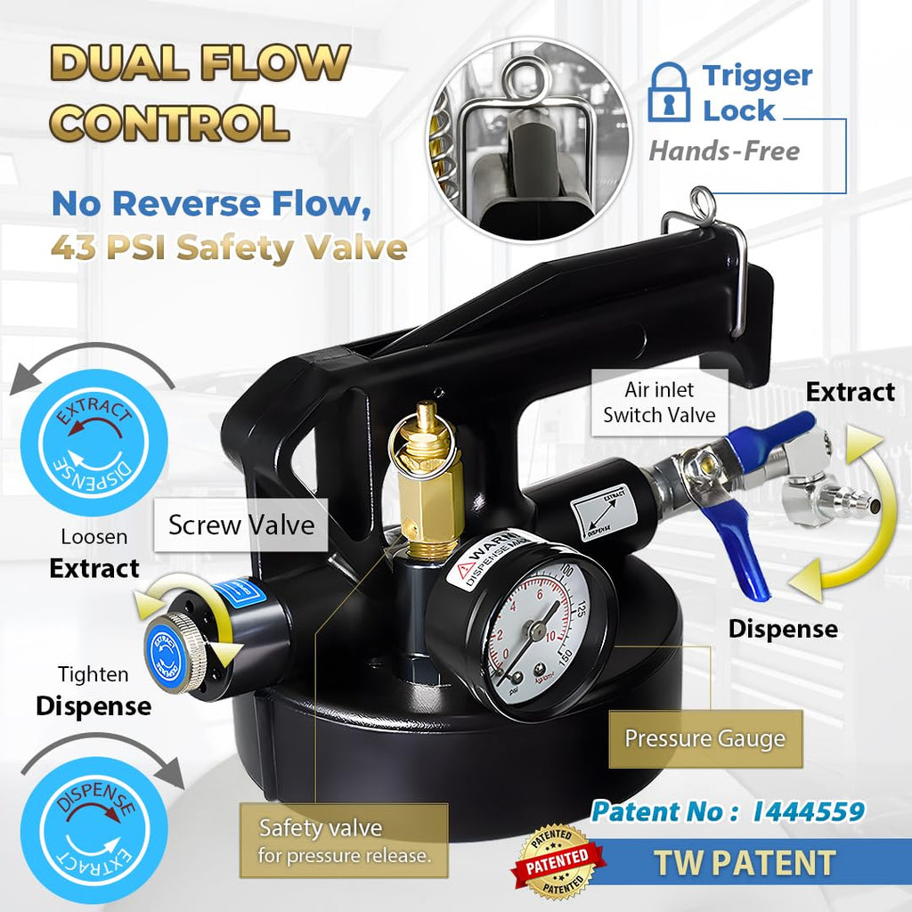 FIRSTINFO Patented 10L Pneumatic ATF/Transmission Fluid Pump, 22 Adapters