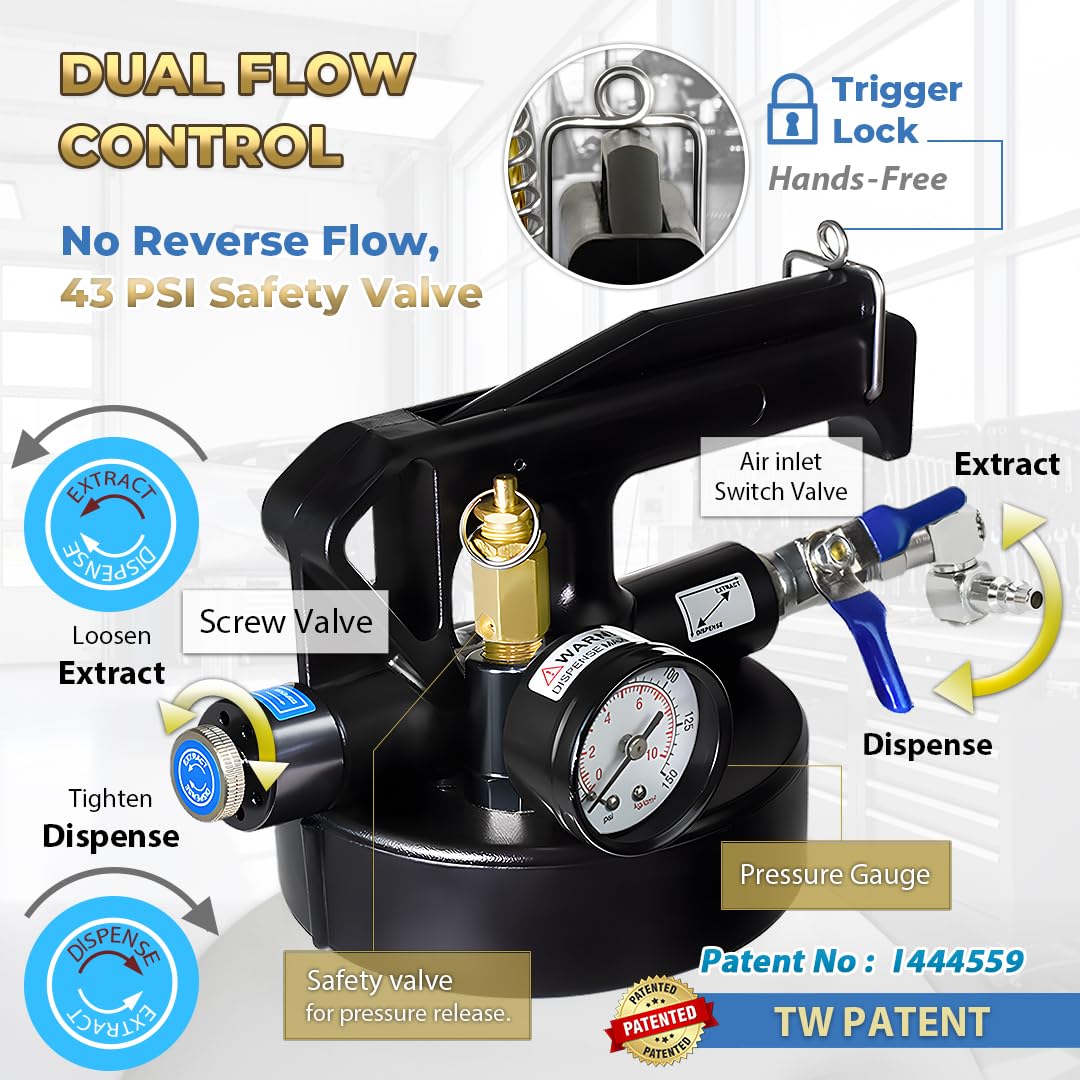 FIRSTINFO Patented 10L Pneumatic ATF/Transmission Fluid Pump, 22 Adapters