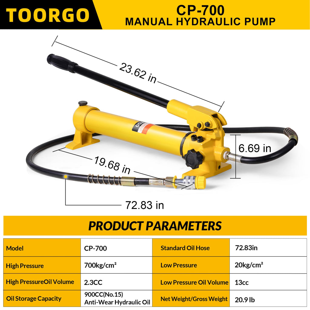 Hydraulic Hand Pump, CP-700 Hydraulic Lifting Pump, Manual Hydraulic Pump for Cylinders