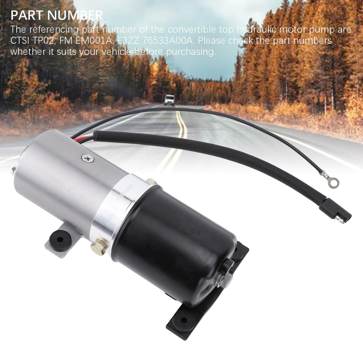 Akozon Convertible Top Lift Motor Pump, Metal Alloy, 76533A00A