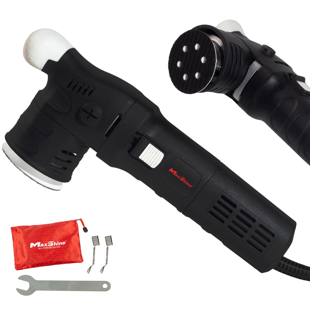 Maxshine M312 Dual Action Polisher & Foam Pads Kit– 12mm Throw Car Buffer with 3” Backing Plate, 550W Motor, 6-Speed Control & Low Vibration – Auto Detailing Tool for Cars, Trucks, SUVs & Boats