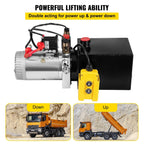 Manual Jack, Car Jack Hydraulic Pump 12V DC Double Acting Power Unit 4 Quart Steel Oil Tank Dump Trailer Truck Car Lift Motor Pump