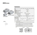 MSQB1A MSQB2A MSQB3A MSQB7A Pneumatic Cylinder Rotary Table Rack Pinion Type(MSQA3A)