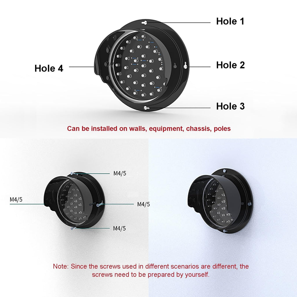 Monochrome LED Traffic Light, Mini Stop Light, Teaching Lamp for Wall, Indicator Warning Light, for Road, Toll Station, Residential Gate (Color : Rojo, Size : 200mm-12v)(Red,200mm 220v)