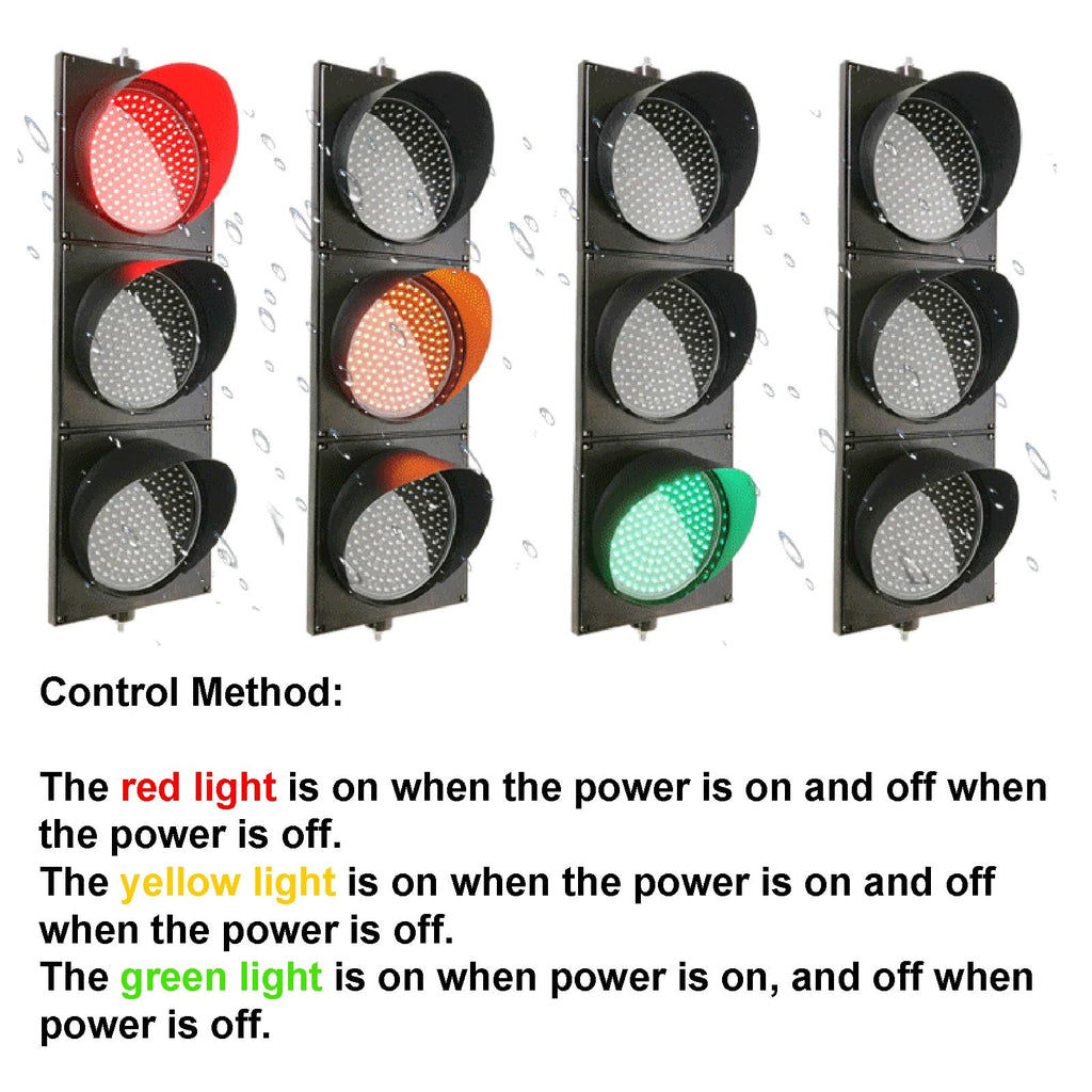 Traffic Stop Light 3 Light, Green, Yellow, Red, Retro Industrial Lamp for Wall Indicator Light, Dock Bay Indicator Warning Light(Manual Control,300mm 110v)