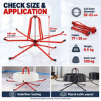 Heavy Duty Pex Piping Uncoiler, Multi-function Folding Tube Dispenser, 360° Rotation, Anti-kink Tubing, Foldable Pipe Dispenser, For Potable Water & Floor Heating Pipes Single Bearing Kit 3