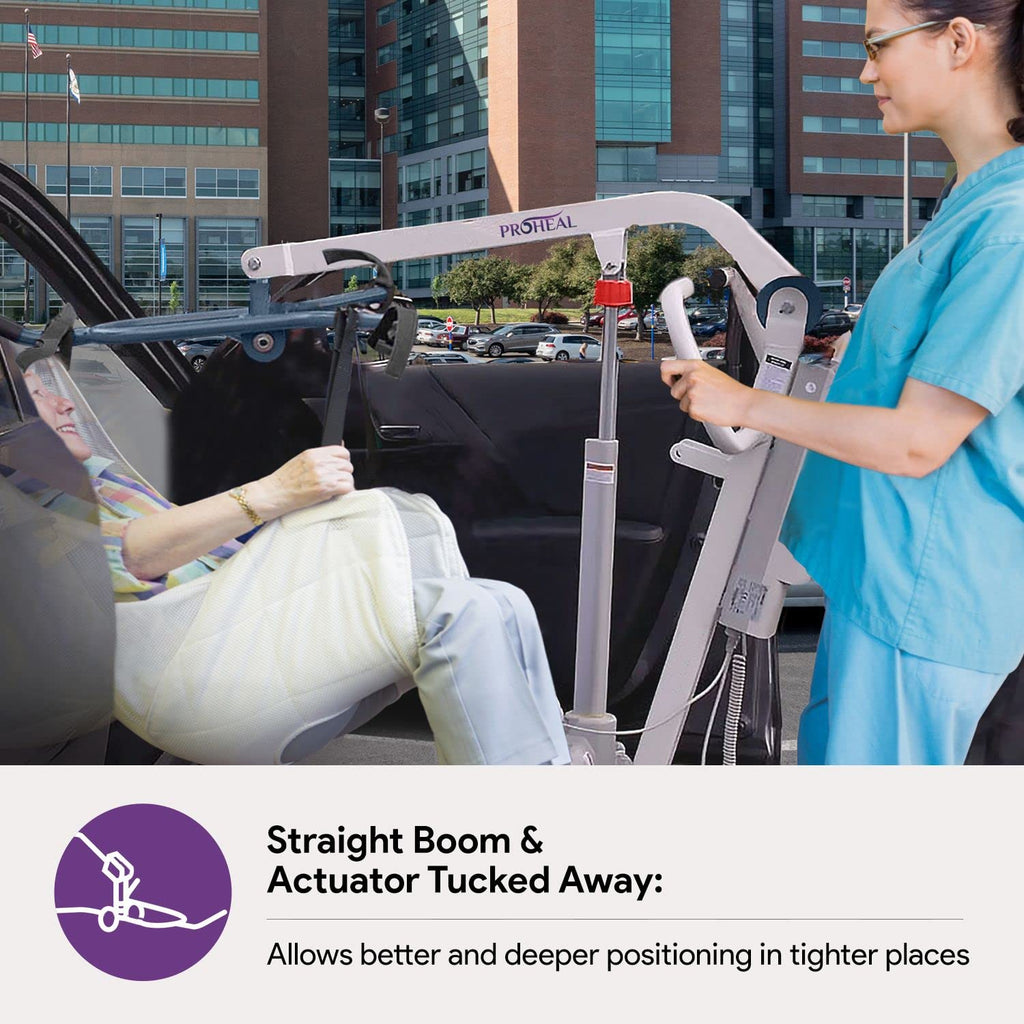 ProHeal All-in-One Patient Lift - Portable Patient Lift for Home Use and Facilities - Universal Electric Lift for Car, Chair, Bed, and Floor - 350 lb. Weight Capacity - 4-Point Spreader Bar