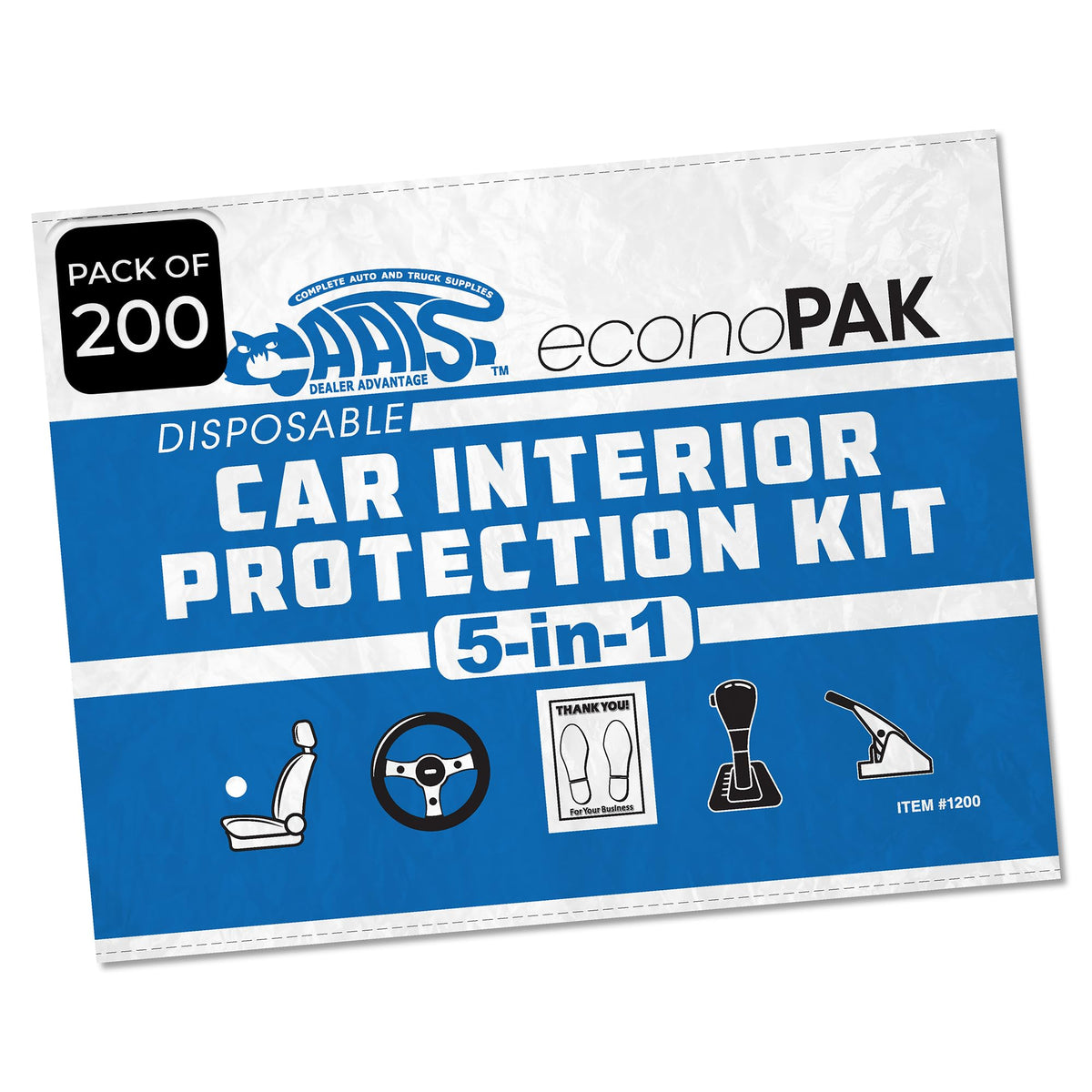5-in-1 Car Interior Protection Kit Service Auto Shop Kit Covers - 200 Pack