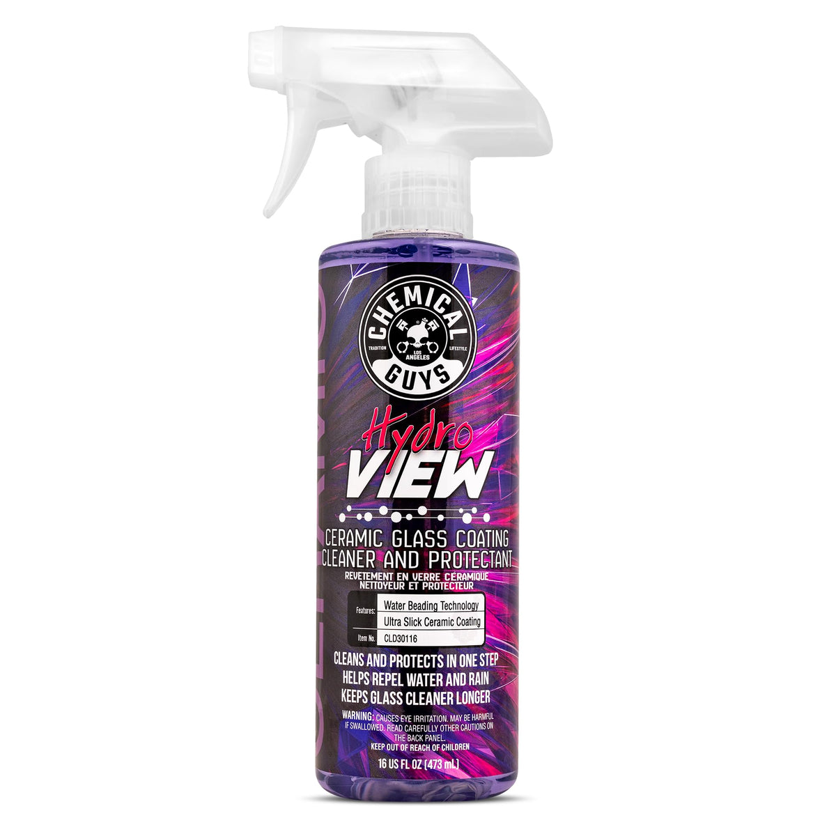 Chemical Guys, HydroView Ceramic Glass Cleaner & Coating for Windows, 16 Fl Oz (Pack of 12)