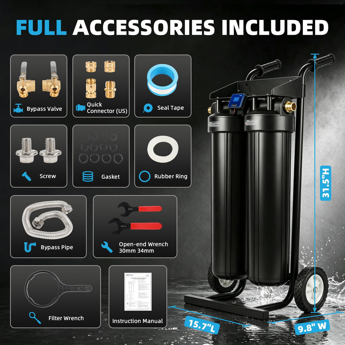 Dual 20-Inch Deionized Water System for Car Washing