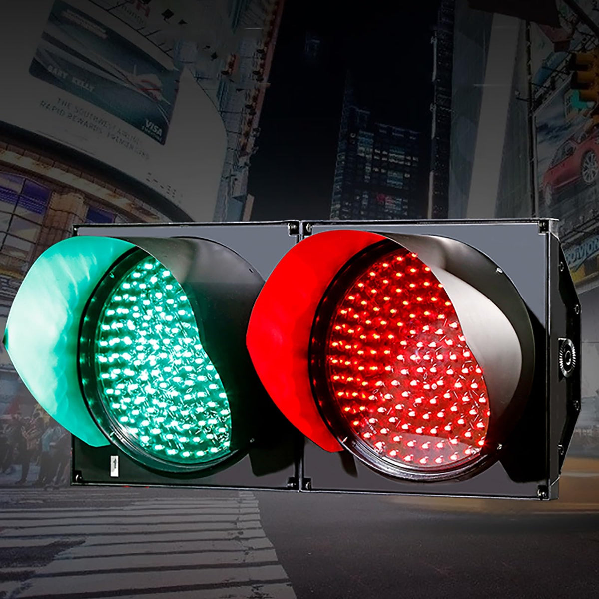 LED Traffic Stop Light, Stop and Go Light, Industrial Traffic Light, PC Housing Outdoor Waterproof IP65 Industrial, Cobweb Lens Led Warning Light (Color : 200mm-12v)(200mm 110v)