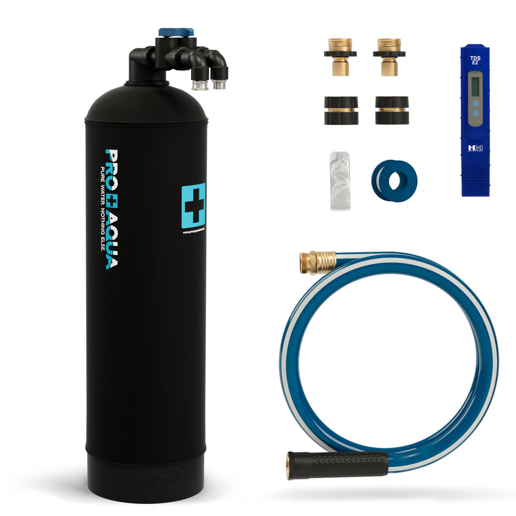 PRO+AQUA RinseMaster Go | Portable Spotless 1,100 Gallon Deionizer Spot-Free System for Car & RV Wash, Auto Detailing, High Capacity Spotless Rinse for All Vehicles, Trailers, Motorcycles, Boats