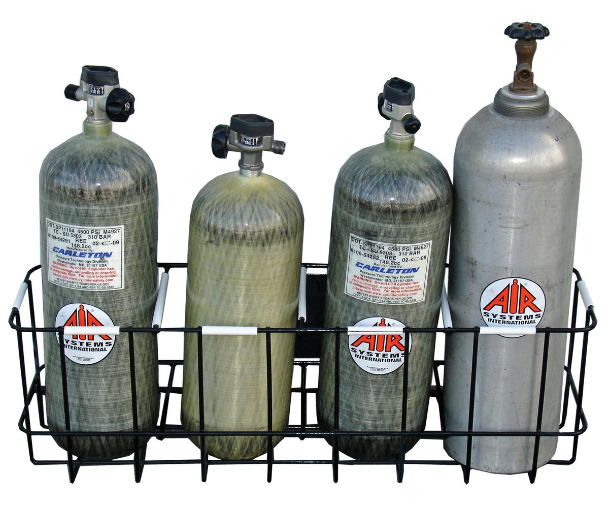Air Systems TR-4 SCBA 4-Cylinder Storage Rack With Plastic Coating