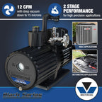Mastercool 90612-2V-110-BL Black Series 12 CFM Two Stage Vacuum Pump