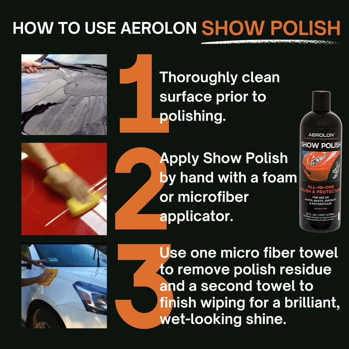 Show Polish: High Gloss Polish and Base Coat Sealer, Liquid Car Wax Shine with Polymer Paint Sealant Protection, Base Coat Sealant, All-in-One Polish and Protectant - 1 Gallon