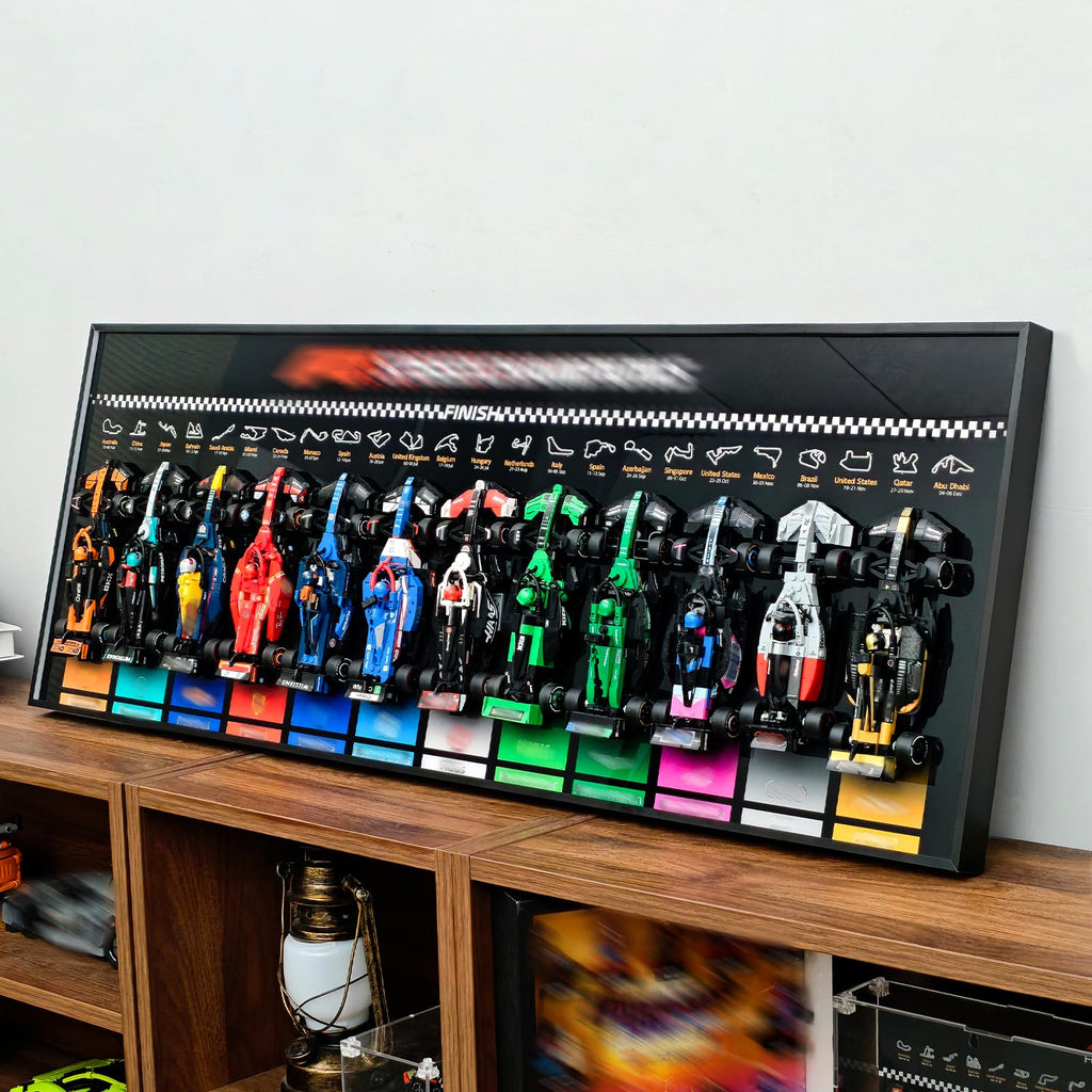 WETCEAOM Display Wallboard Compatible with Lego Speed Champions F1 12 in 1