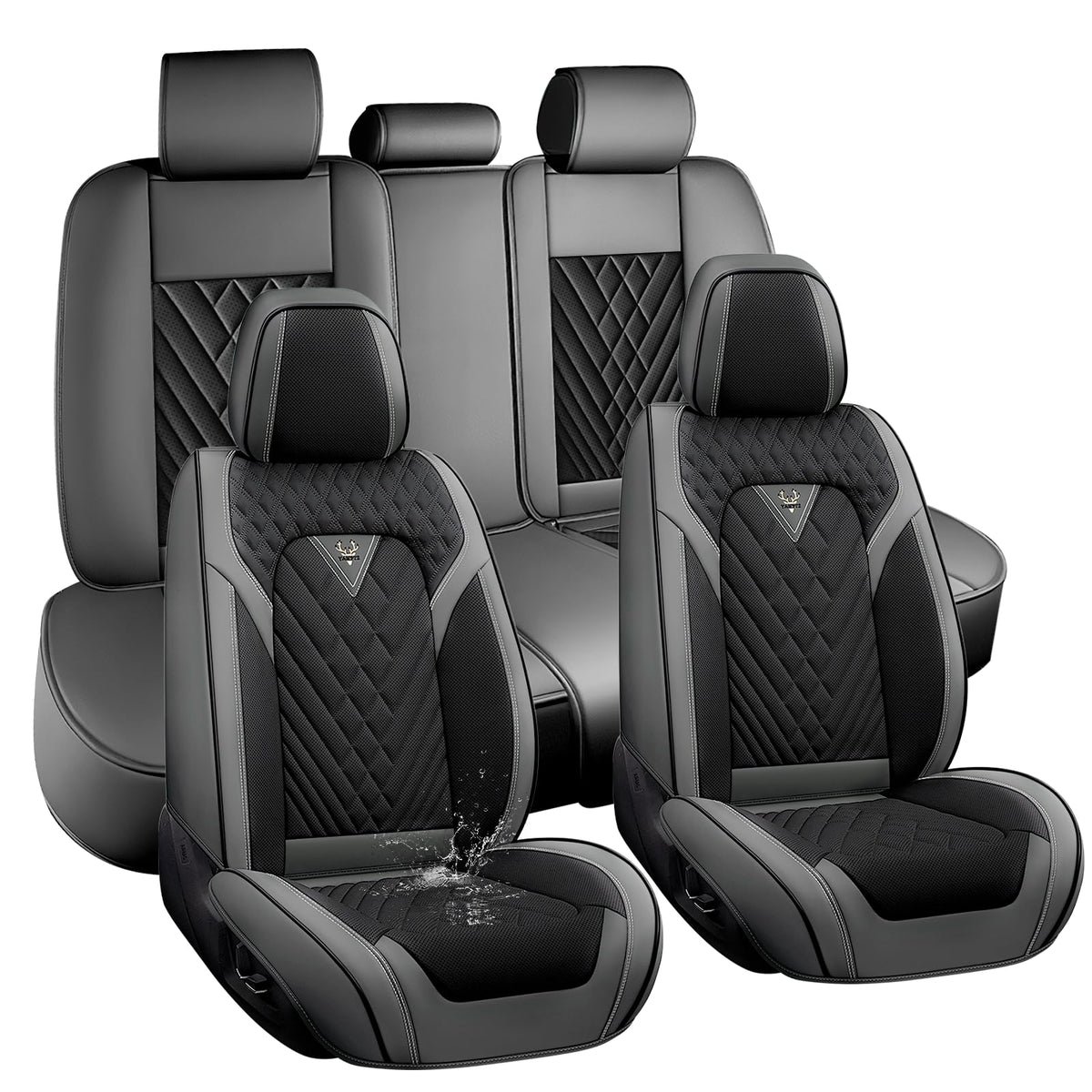 Full Set for Cadillac OPTIQ Seat Covers 2025-2027, Black-Red