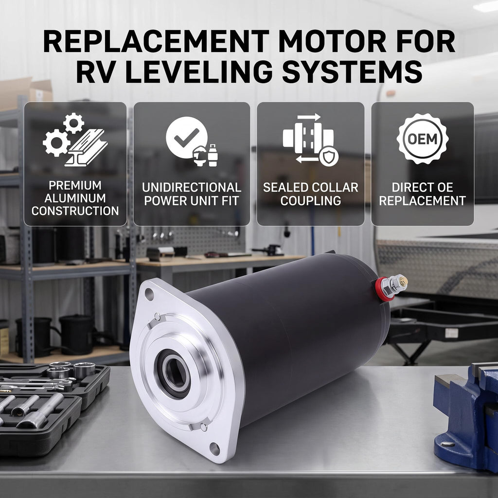 Motors Replacement for Lippert RV Leveling System with Sealed Coupling 414850 179327 286722 12V Hydraulic Pump Motor Aluminum Alloy Nan Other Means of Transportation