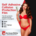 39.22 Per Roll Free Utility Knife ArmorDillo High Tack Collision Wrap - 5 Rolls (1Case) 3 Mil 3Ply Self Adhesive Crash Wrap for Cars, Collision, Towing, 60 Day UVI Protect - 36" x100ft