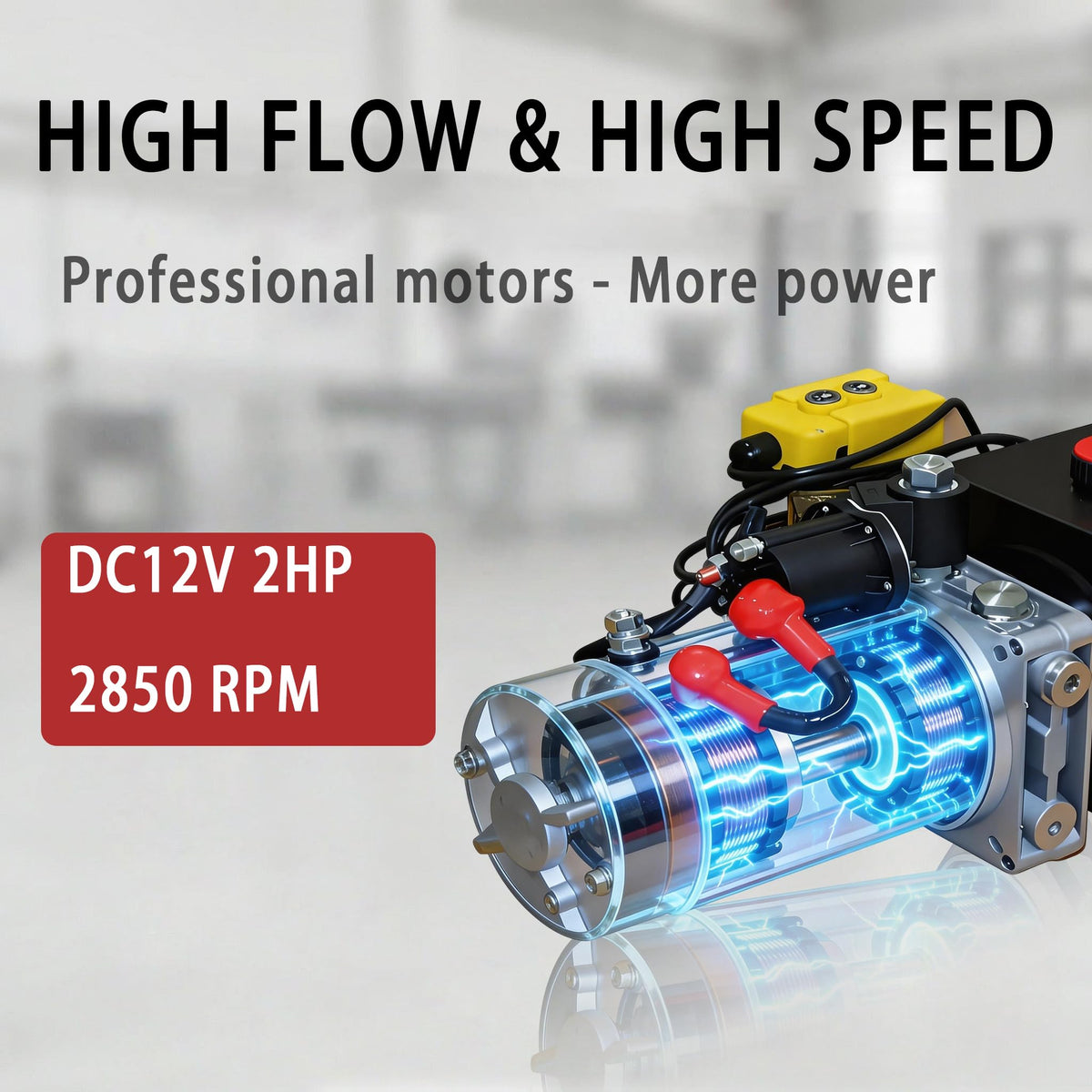 Single Acting Hydraulic Pump 4 Quart Hydraulic Power Units 12V DC Hydraulic Pump SAE#6 Connector for Dump Trailer Car Lifting