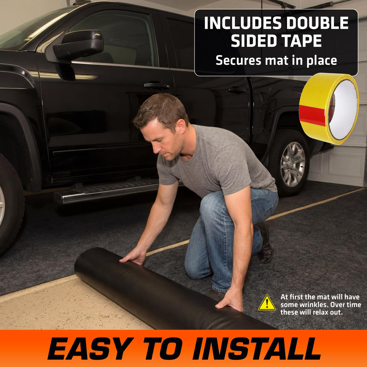 Armor All Garage Floor Mat 20' x 7'4", Waterproof Garage Flooring, USA Made