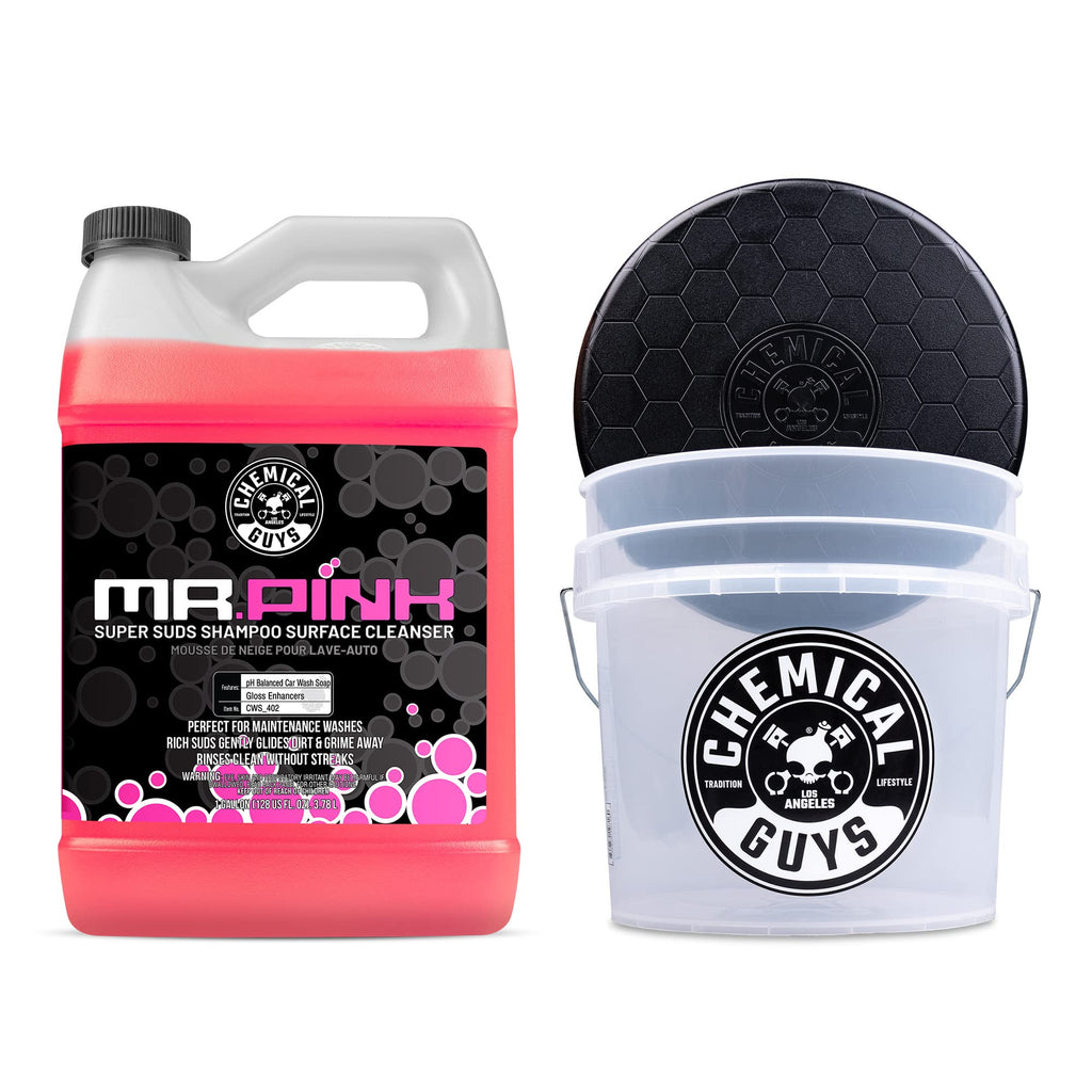 Chemical Guys CWS_402FC 16-Piece Arsenal Builder Carwash Kit, Foam Cannon, Bucket (6) 16 oz Car Care Cleaning Chemicals (Works w/Pressure Washers) with Mr. Pink Foaming Car Wash Soap, 16 oz