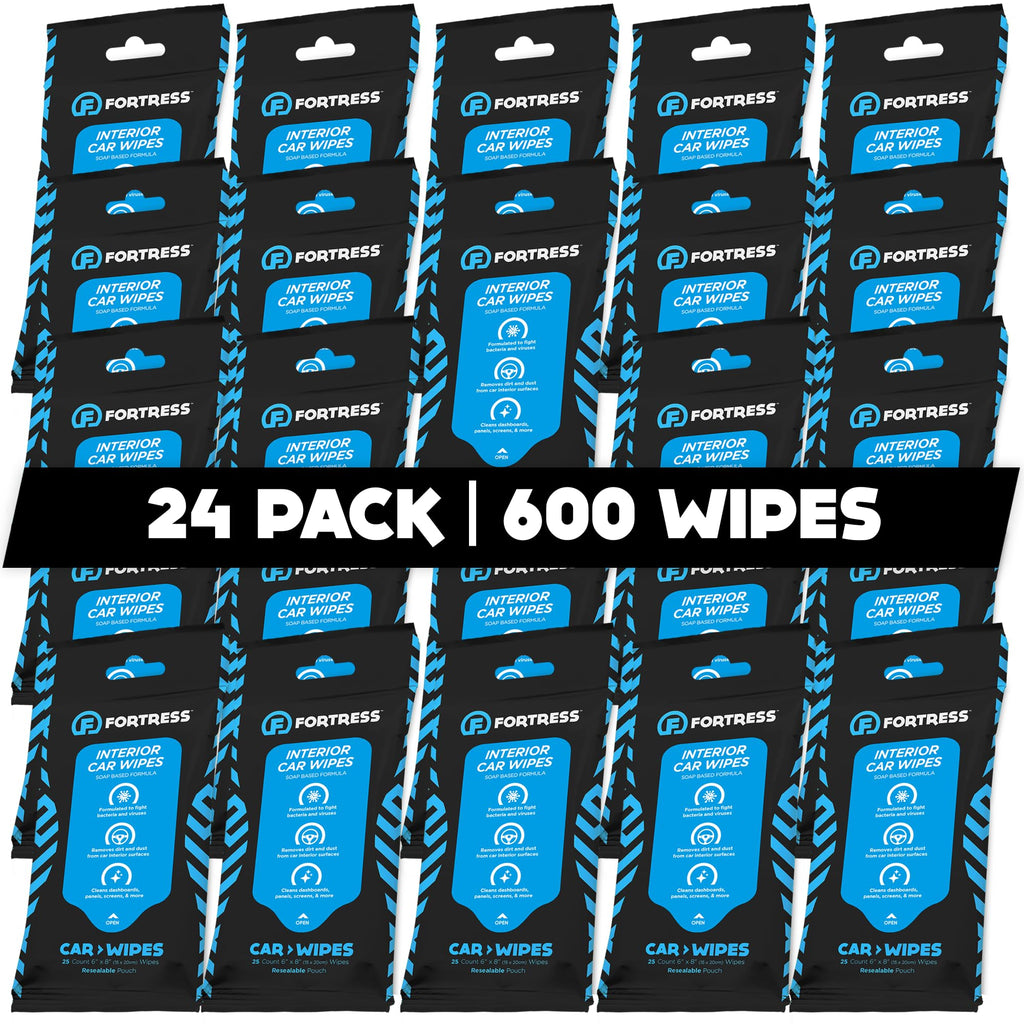 Fortress Car Interior Cleaner Wipes, Microfiber Cloth (25 ct, Pack of 63)