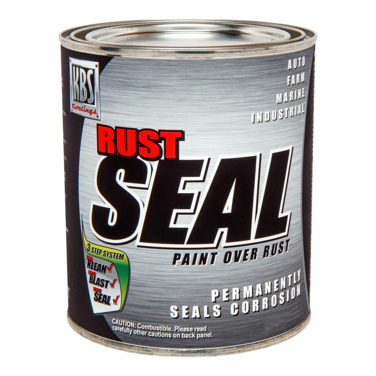 KBS Coatings RustSeal Rust Encapsulator Paint, Gloss Black, 5 Gallon
