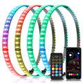 4PCS 17" Chasing Dual Sided LED Wheel Ring Lights for Trucks Car, Dual Ctrl