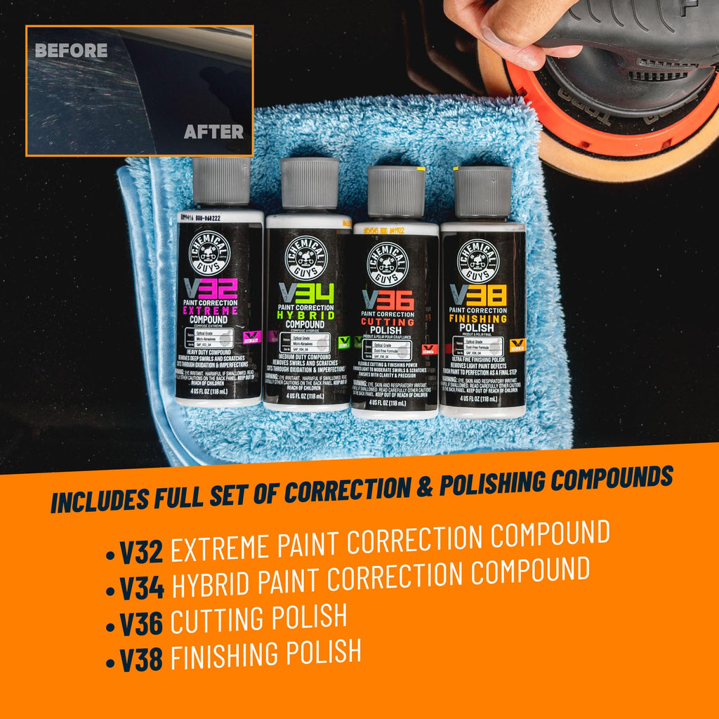 Chemical Guys Car Polisher, TORQX Random Orbital Polisher Kit, 9-Piece