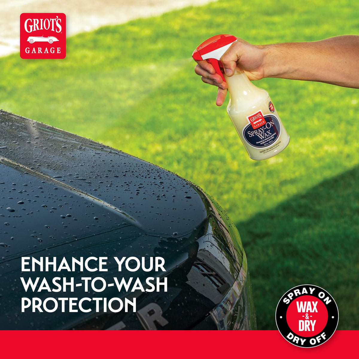 Griot’s Garage Spray-On Wax for Car Detailing, Auto Paint Protection and Enhancement, Carnauba Gloss for Trucks, SUVS, RVs, and More, 10962, 22oz